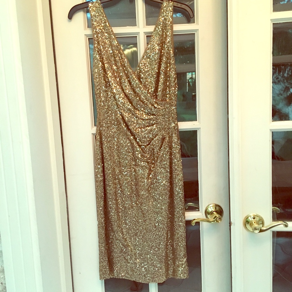 Gold sequin Ralph Lauren dress